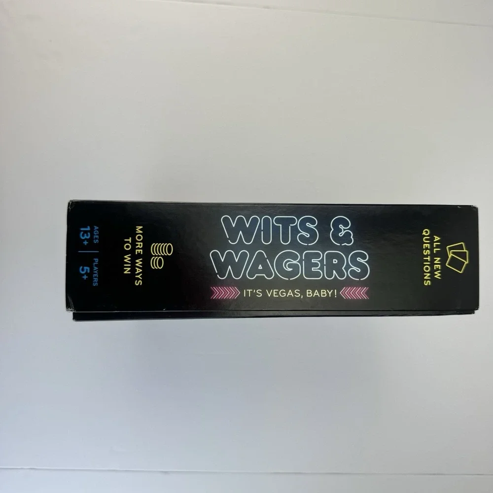 Wits & Wagers Board Game Vegas Edition 2019 Kid Friendly Party Game, Very Good
